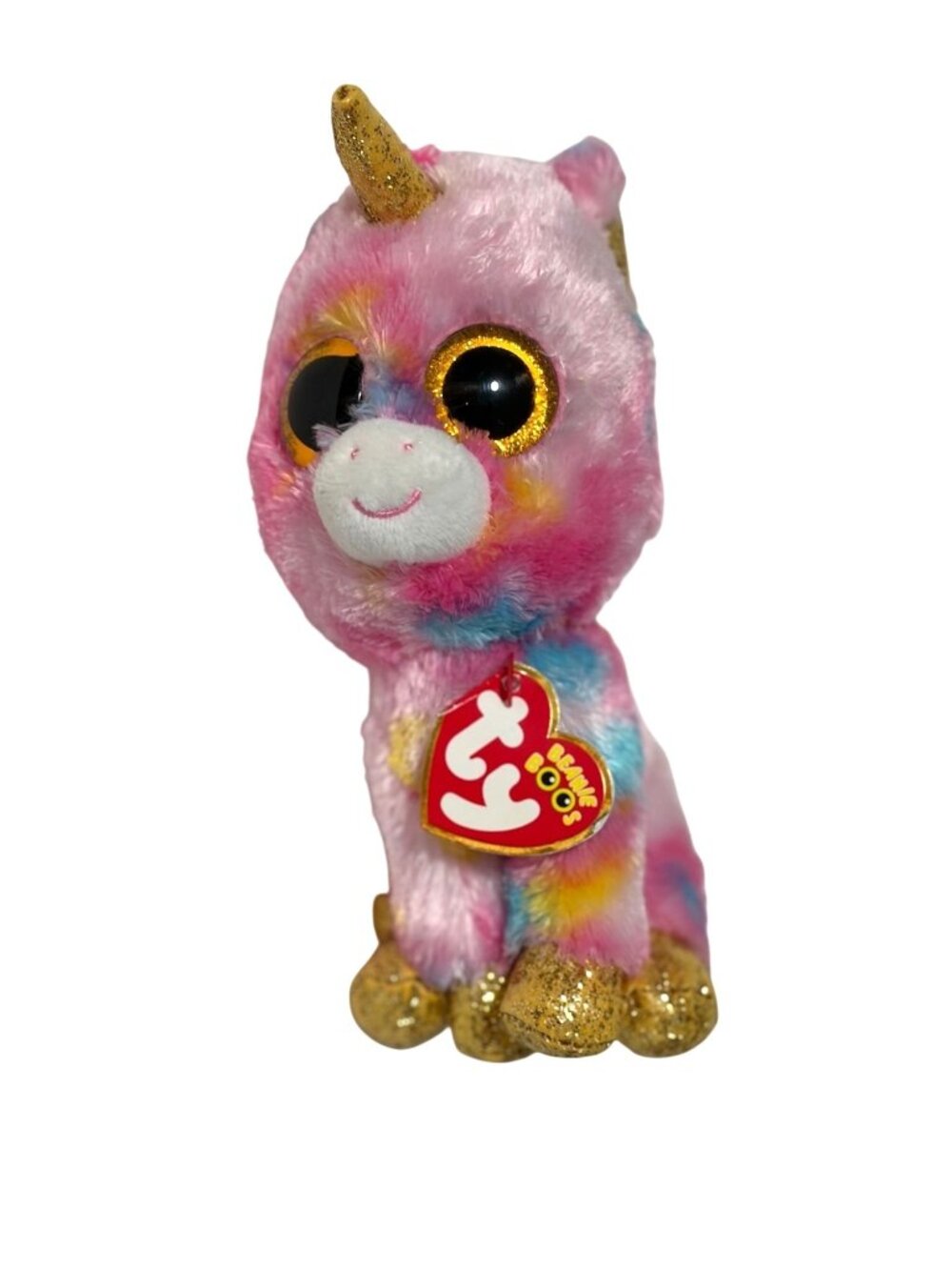 New Beanie Boos Pink 6 in Unicorn Tye Dye Tie Die Fantasia Stuffed Plush Animal